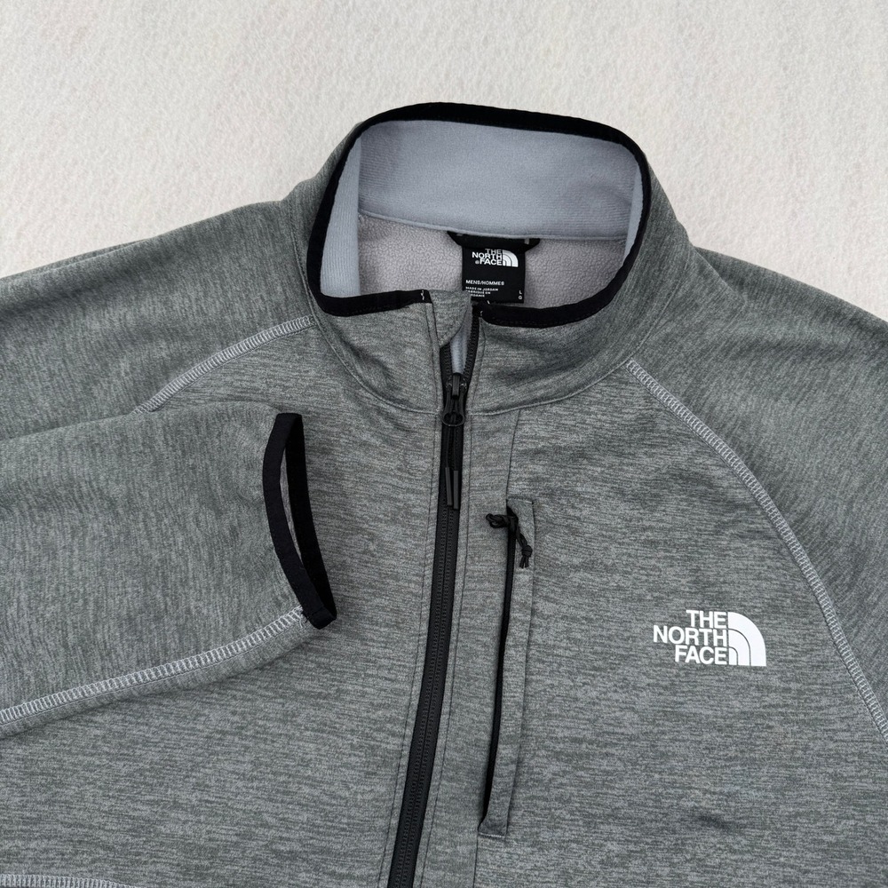 The North Face Mens L Canyonlands Full Zip Fleece Sweater Jacket Gray Outdoors